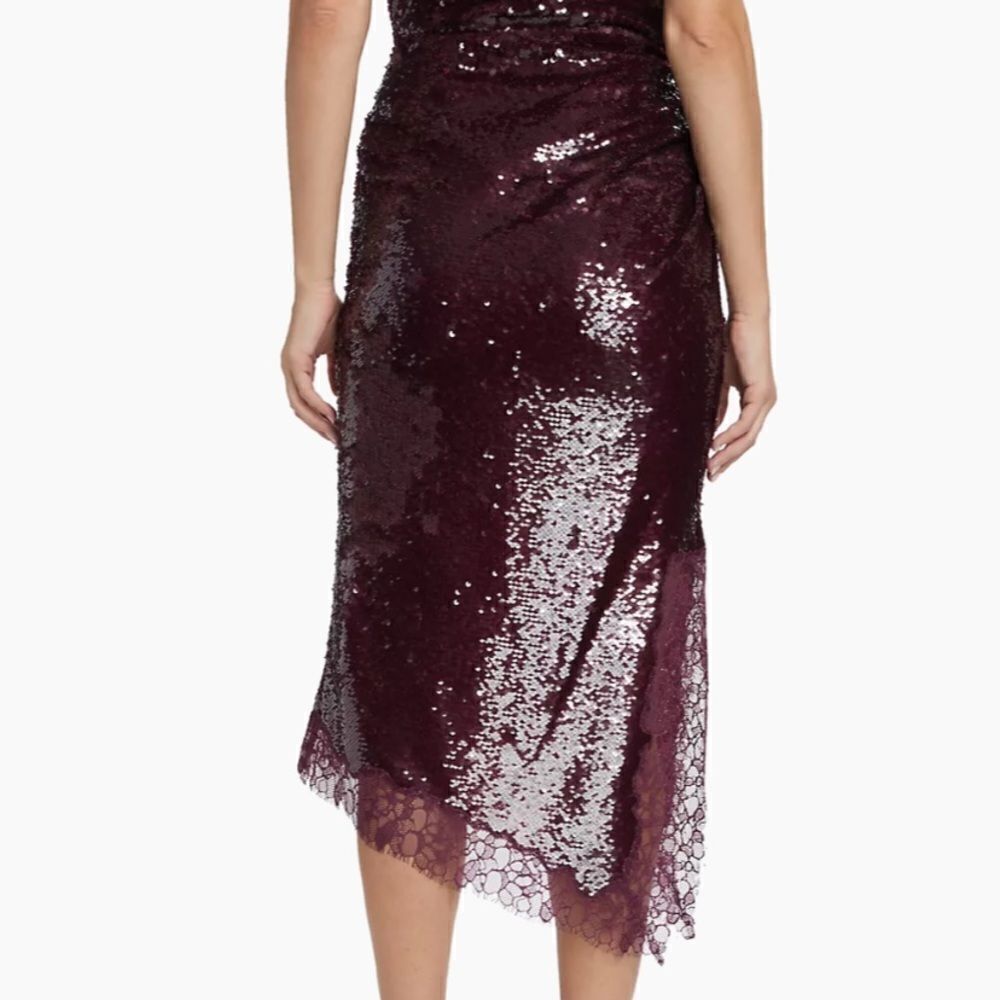 NWT Simkhai Amrita Midi Purple Skirt Sequin Embellishment High Waist Size 0 - Picture 9 of 17